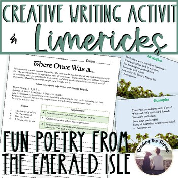 Preview of Fun Poetry Lesson Limerick Writing Activity for Poetry Unit, Editable Files