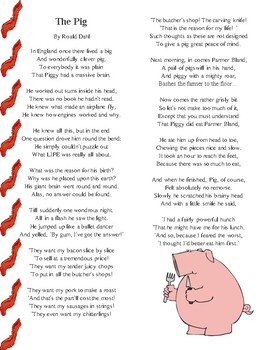 Preview of Fun Poetry: The Pig by Roald Dahl