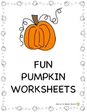 Fun Pumpkin Worksheets