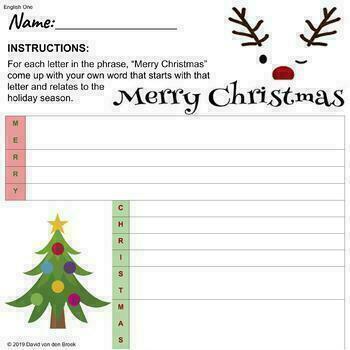 Fun, Quick, & Easy Christmas Creative Writing Activity by drvan | TpT
