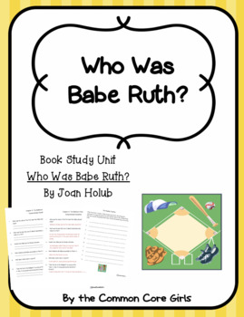 Preview of Comprehension Questions/Literacy Activities: Who Was Babe Ruth- No Prep