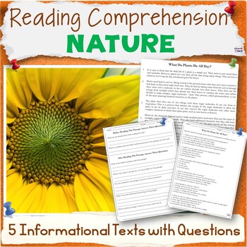 Preview of Reading Comprehension Passages and Questions Middle School Test Prep - Nature