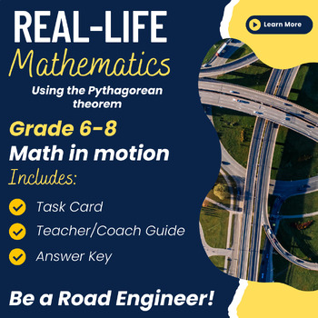 Preview of Summer Camp Math Fun - Real Life Pythagoras Project - Designing a Road System