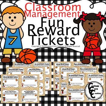Behavior Punch Cards for Classroom Management Rewards with Basketball Theme