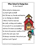Fun Rhyming End of School Year Poem w Melonheadz Clipart Gr. 1-4