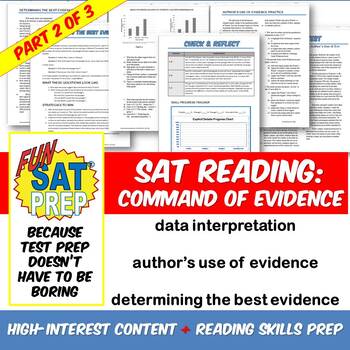 Preview of Fun SAT Prep Reading: Best Evidence, Author's Evidence, & Data Interpretation