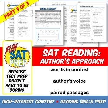Preview of Fun SAT Prep Reading: Words in Context, Author's Voice, & Paired Passages