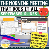 Fun SEL Paperless September Editable Morning Meeting Greet