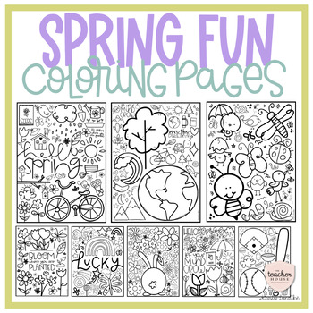 Preview of Fun SPRING Coloring Pages | Easter