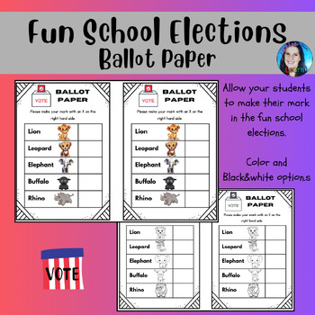 Preview of Fun School Elections: Voting Ballot Papers