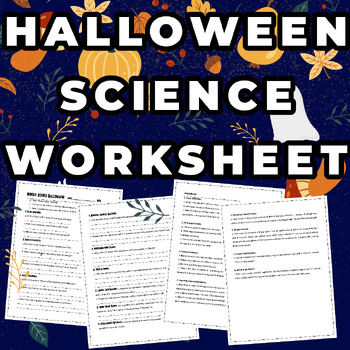 Preview of Fun Science Halloween 2 Page Printable Worksheet with Answer Key