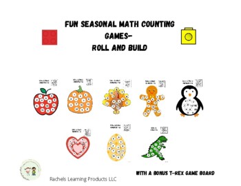 Preview of Fun Seasonal Math Counting Games- Roll and Build