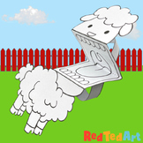 Fun Sheep Finger Puppet Coloring Page Printable - Farmyard