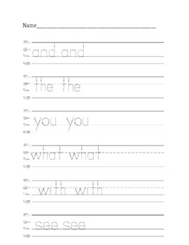 Fun Sight Word Practice (and the you what with see) by KinderEssentials