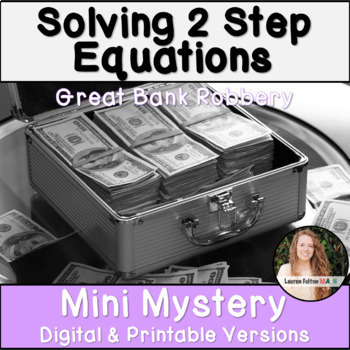 Preview of Fun Solving Two Step Equations Activity Mini Mystery FREE