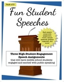 Three engaging middle school speech assignment with rubric