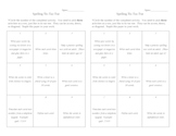 Fun Spelling- Tic Tac Toe Contract for all types of Words
