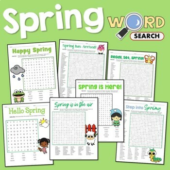 Preview of Fun Spring Break Word Search Puzzle Vocabulary March Activity Worksheets Bundle
