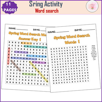 Preview of Fun Spring Puzzle Activities - Word Searches | Classroom Flower Craf