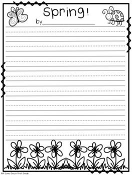 Fun Spring Writing Paper Freebie by A Sunny Day in First Grade