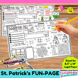 Fun St. Patrick's Day Placemat Activity Early Finisher Mor
