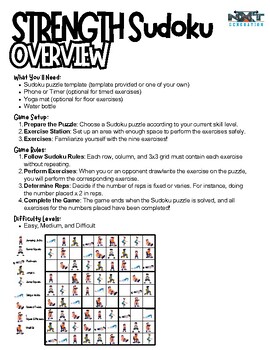 Preview of Fun Strength Sudoku Game Templates w/ Answer Key!