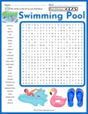 Fun Summer Activity - Swimming Pool Word Search Puzzle - E