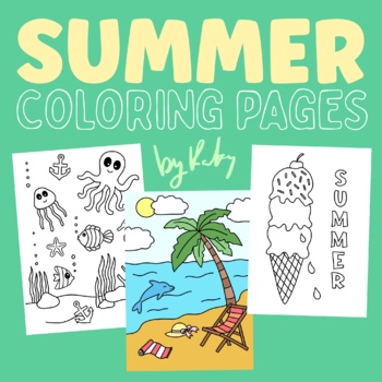 Fun Summer Coloring Pages. - End Of The Year Art Activity | TPT
