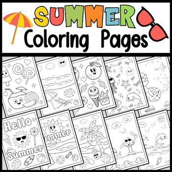 Summer Break Coloring Pages | Summer Vacation Coloring Sheet | Summer ...