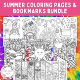 Fun Summer Doodle Coloring Pages Bookmarks Bundle Sun Sea 