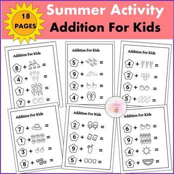 Preview of Fun Summer: End of the Year Summer Math Addition Activities For Kids