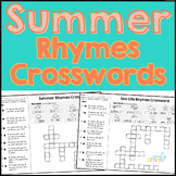 Fun Summer Rhymes Picture Crossword Puzzle