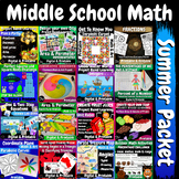 Fun Summer School Activities | Middle School Math Packet |
