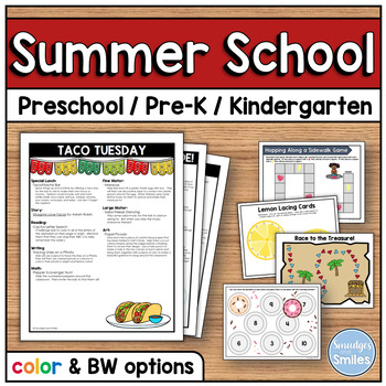 Preview of Fun Summer School Curriculum for Preschool /  Pre-K / Kindergarten