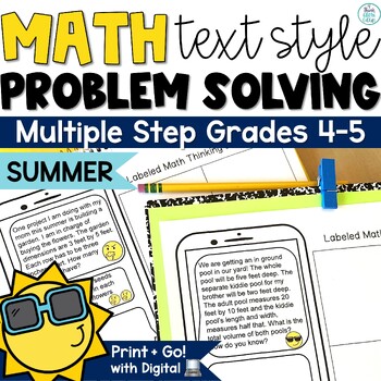 Preview of Multiple Step Word Problems Multistep Mixed Operations 4th 5th 6th Grade