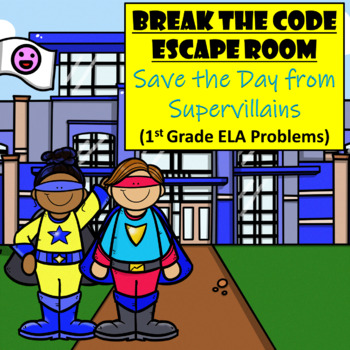 Preview of Fun Superhero Escape Room | 1st Grade Reading | Digital Google Forms | Teamwork