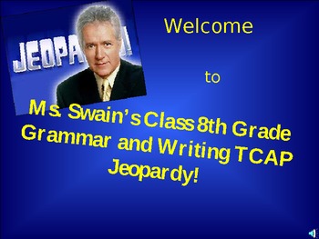 Preview of AWESOME TCAP State Testing Grammar Writing Jeopardy Game - 130 Slides