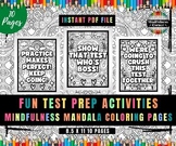 Fun Test Prep Activities Coloring & Encouragement Sayings Pages