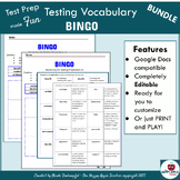 Fun Test Taking Vocabulary BINGO Printable & Editable BUNDLE
