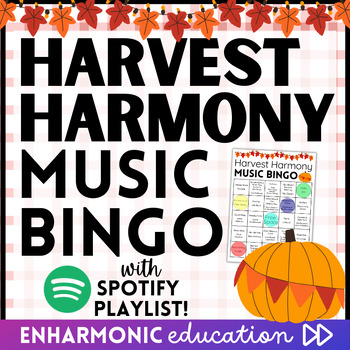 Preview of Harvest Harmony MUSIC BINGO Game - Fun Thanksgiving Activity - Autumn Fall Party