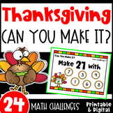 Fun Thanksgiving Math Activities - Can You Make It? Math G