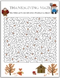 Fun Thanksgiving Maze - Save the Turkey! Easy No Prep Activity!