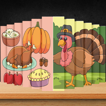 Preview of Fun Thanksgiving Turkey Craft Coloring, Agamograph Designs for Fall