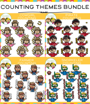 Preview of Fun Theme Counting Clip Art Bundle