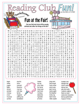 Fun Things at the Fairs Word Search Puzzle by Reading Club Fun | TpT