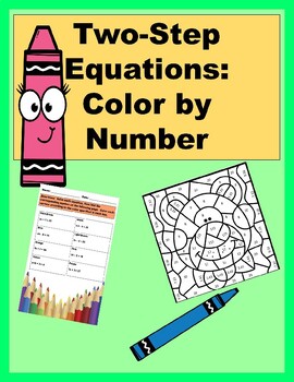 Preview of Fun Two-Step Equations: Color by Number
