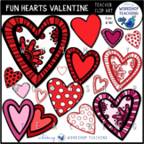 Fun Valentine Hearts Clip Art | Images Color Black White