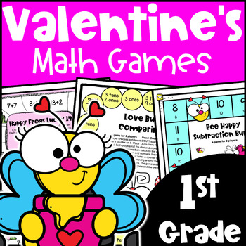 Preview of Fun Valentine's Day Math Activities - 1st Grade Games - February Activities