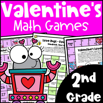 Preview of Fun Valentine's Day Math Games 2nd Grade - February Math Activities