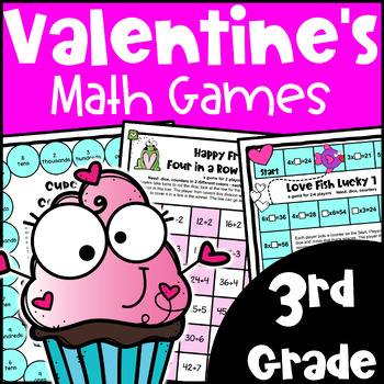 Preview of Fun Valentine's Day Math Games 3rd Grade - February Math Activities